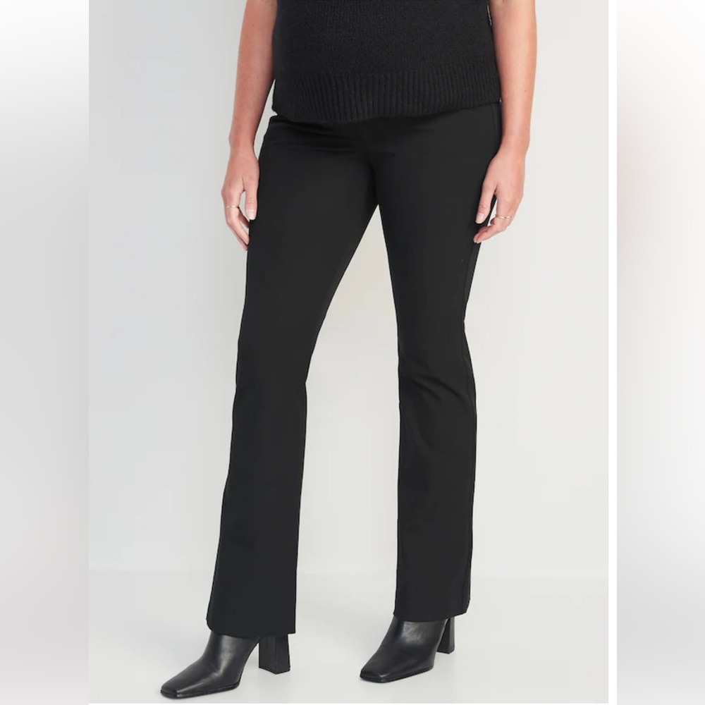 Old Navy Black Maternity Full-Panel Pixie Flare Pants Size 20